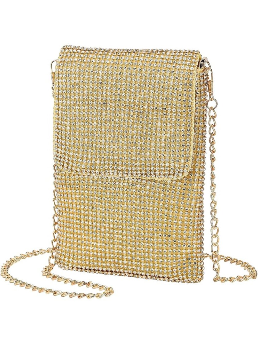 Rhinestone Crossbody Cell Phone Purse Wallet Clutch - Bling Evening Handbag